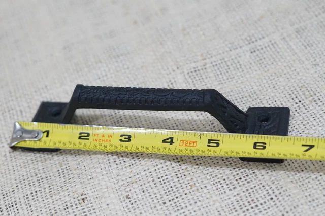 2 Cast Iron Black Handles Gate Pull Shed Door Barn Handle Drawer Pulls 6 1/4" 7