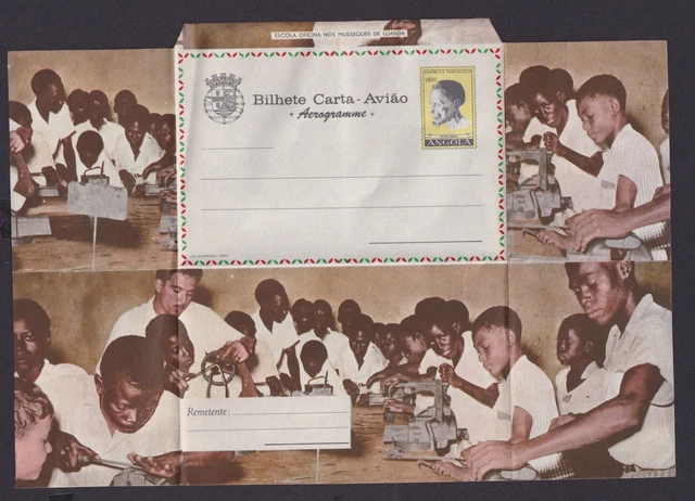 Flugpost Angola Afrika Portugal Kolonien seltene Ganzsache Aerogramm Schule