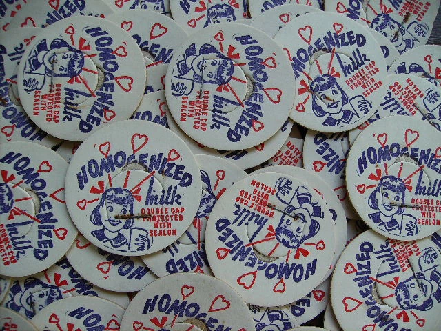 Homogenized Milk - Fifty Generic Milk Bottle Caps