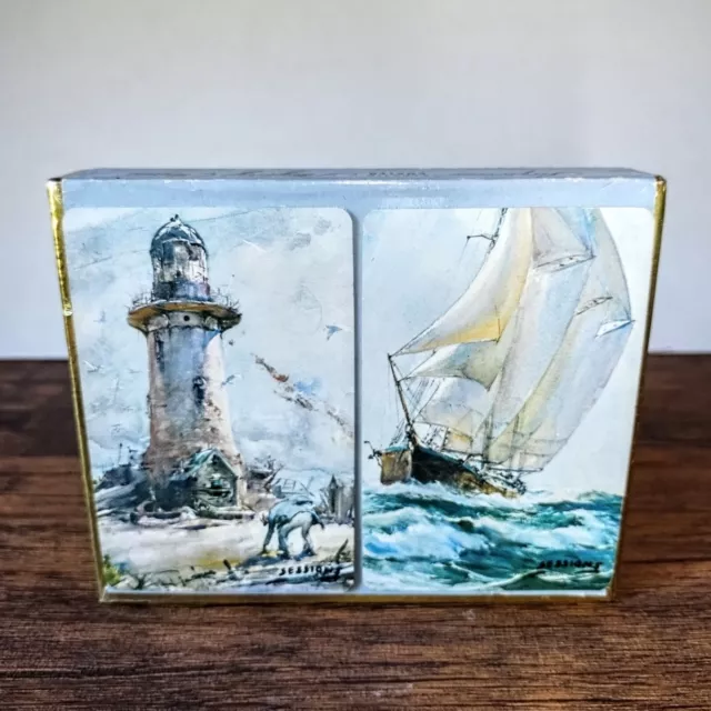 Vintage - Whitman Imperial Sessions, Lighthouse Sailboat Playing Card Decks Set