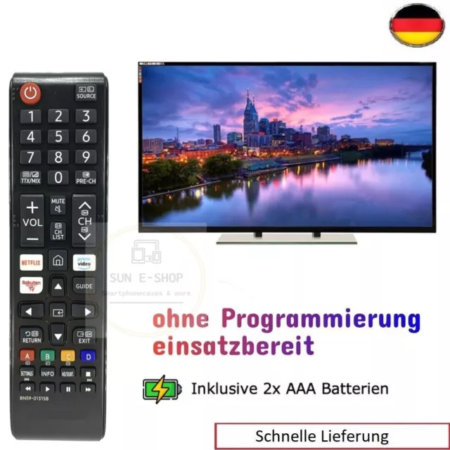Fernbedienung für Samsung Smart TV /3D Geräte passend BN-01315B Netflix Prime V