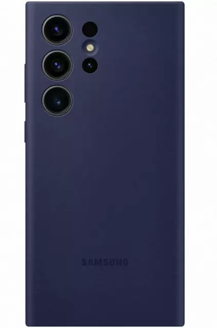 Genuine / Official Samsung Galaxy S23 Ultra Silicone Case / Cover - Navy Blue