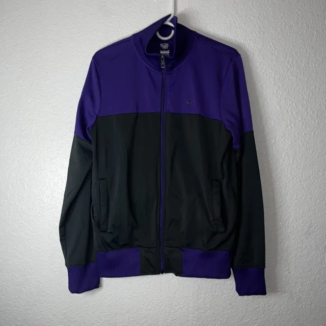 Nike Athletic Department Jacket Size Small Deep Purple Gray Zip Up Track