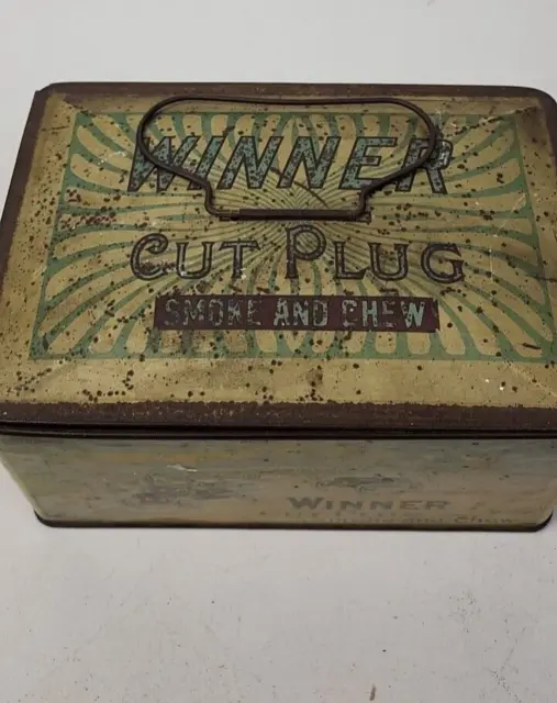 Vintage Antique WINNER Cut Plug Smoke and Chew Box 2