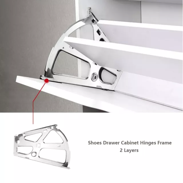 1 Pair Shoes Drawer Cabinet Hinges Frame Movable Turning Rack Fittings (2 L ESA
