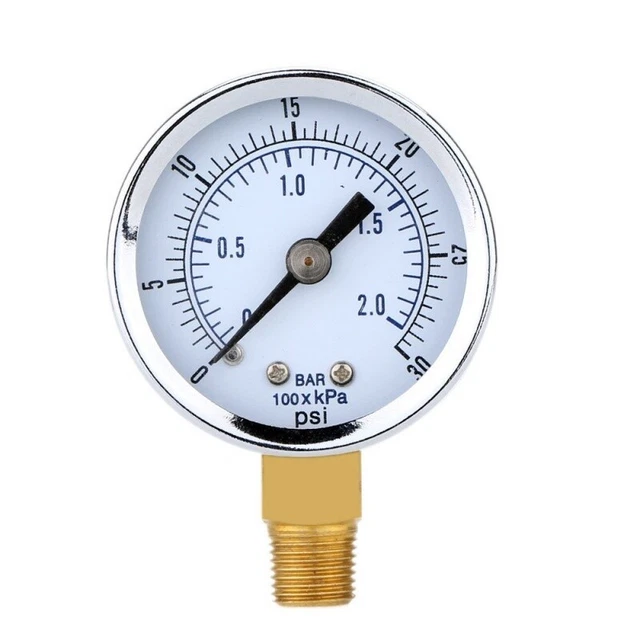 Pressure Gauge - 0 - 30 psi 0 - 2 bar Dial gauge compressor meters hydrauli K2J7