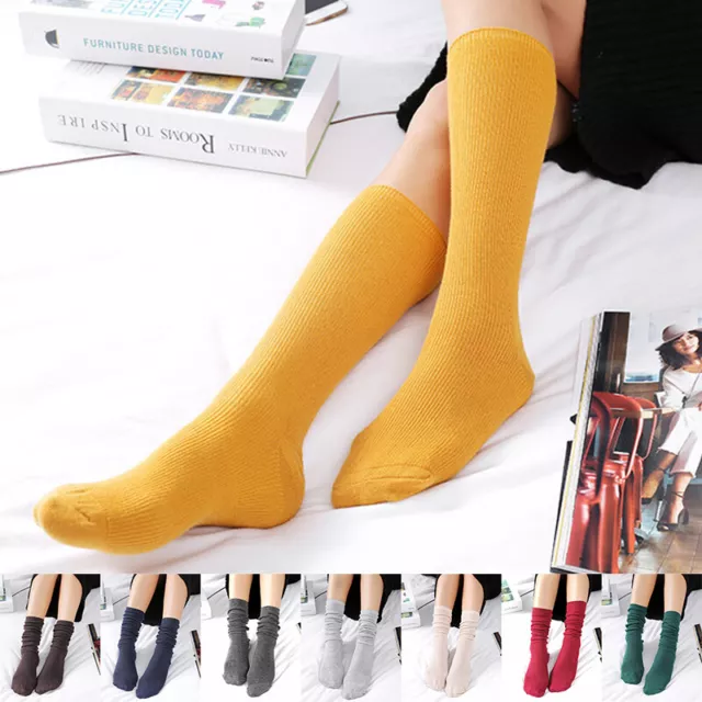 1Pair Womens Cotton Slouch Socks Fashion Striped Winter Autumn Warm Long Socks