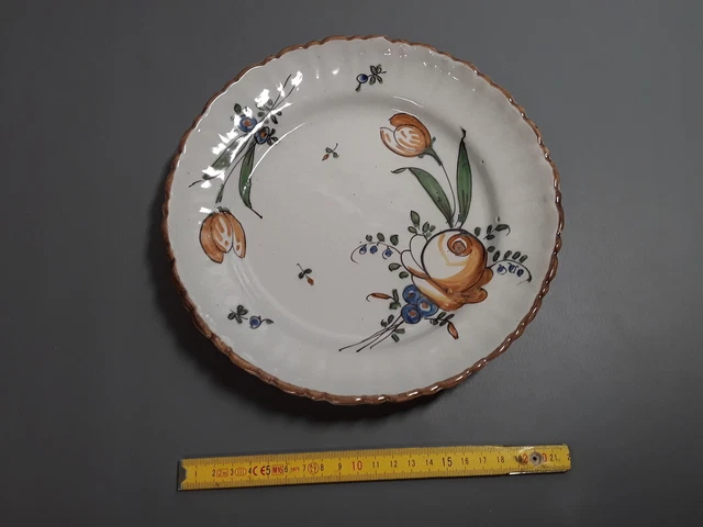 Assiette creuse ancienne en porcelaine Blanc/Bleu Céramique/Porcelaine