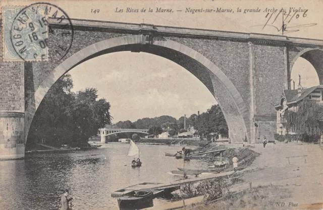 Cpa 94 Nogent Sur Marne / The Great Arche Du Viaduct