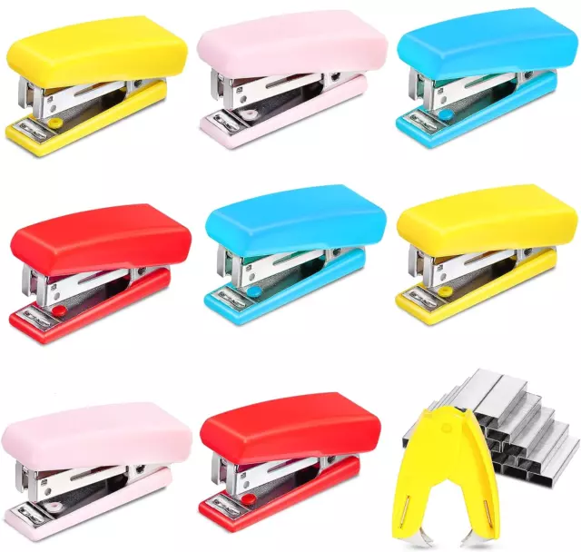 Mini Stapler Office Desktop Stapler with Staples and Yellow Staple Remover Heavy