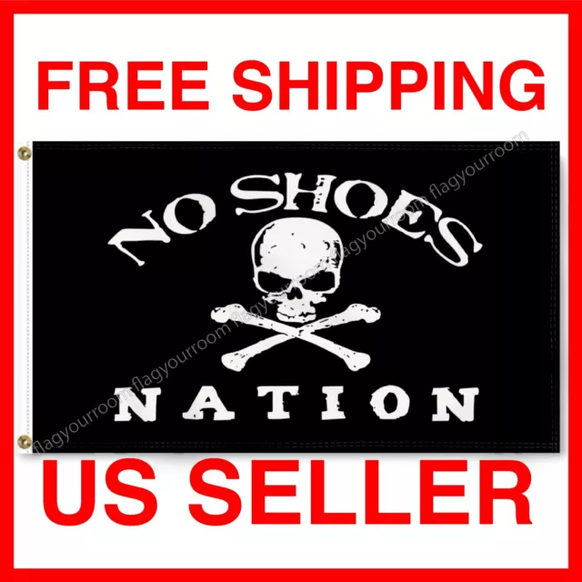 No Shoes Nation Flag Banner 3x5 FT College Room Garage Wall Decor Man Cave NEW