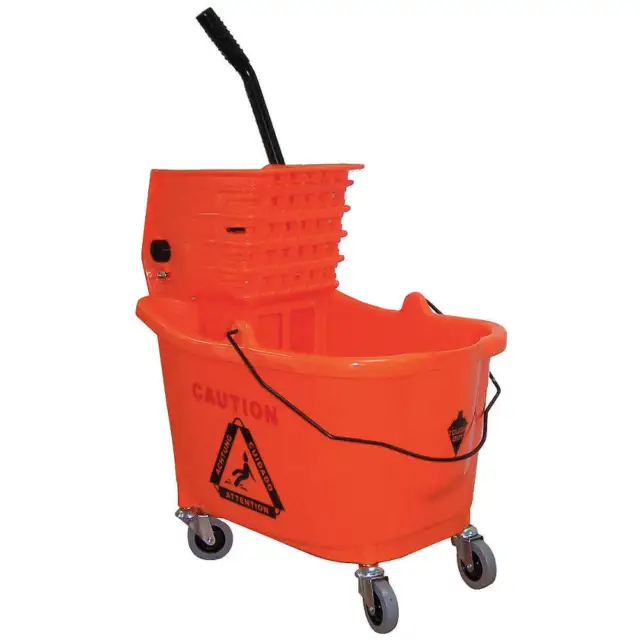 TOUGH GUY 5CJJ0 Mop Bucket and Wringer,8-3/4 gal.,Orange