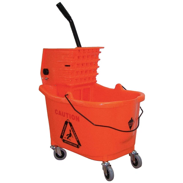 TOUGH GUY 5CJJ0 Mop Bucket and Wringer,8-3/4 gal.,Orange