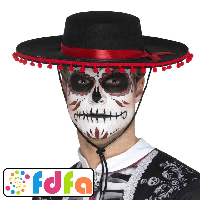 Day Of The Dead Skeletons And Sombrero. Multi-colored Skull In M Stock Vector - Illustration Of - Foto 3