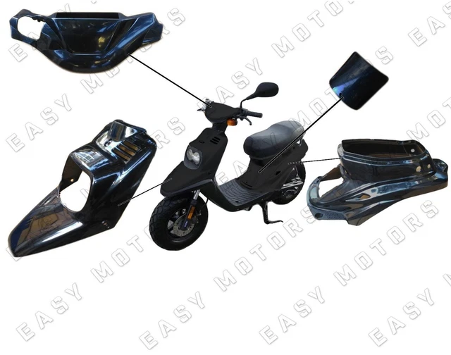 KIT CARENE 4 PEZZI NERO NEUTRO MBK BOOSTER 50 1988 / 1994 FRENO A TAMBURO - Foto 3