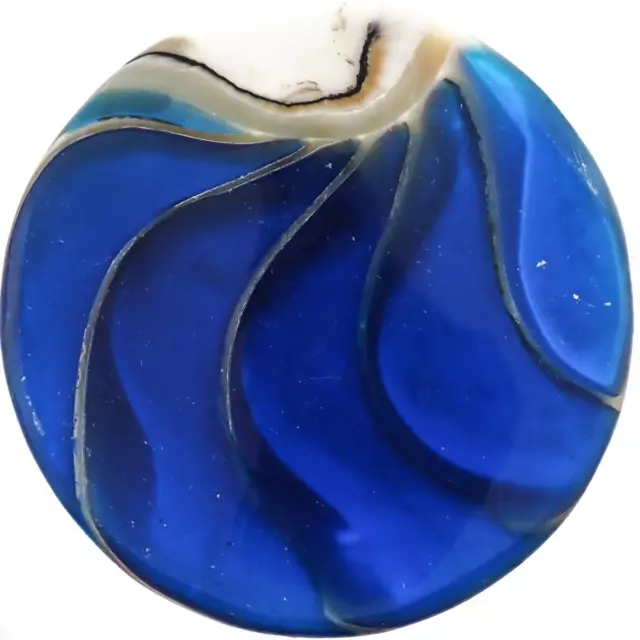 Originale Esposto Chamber Nautilus Cover Blu Scuro Perlina Cab Cabochon, 4.1cm