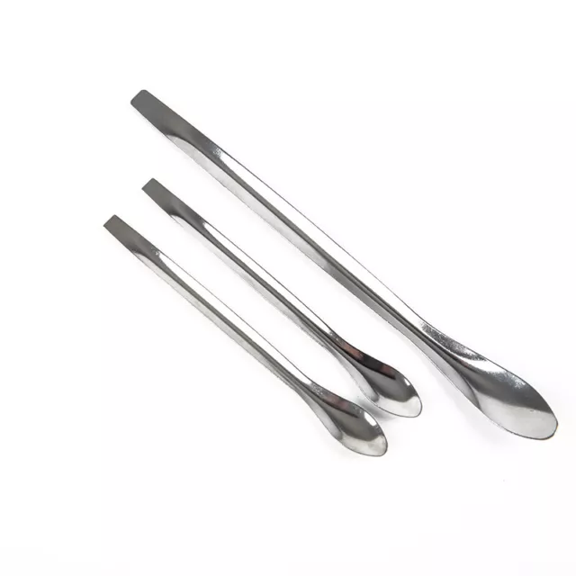12Pcs Stainless Steel Lab Spoon Spatula Laboratory Sampling Spoon Mixing Spat-wf 3