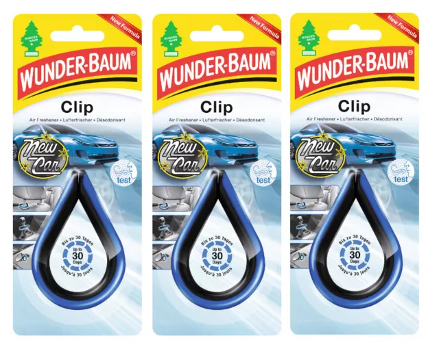 WUNDERBAUM® 3 STÜCK Clip New Car Lufterfrischer Autoduft Duft Auto 3x12g  EUR 8,78 - PicClick DE