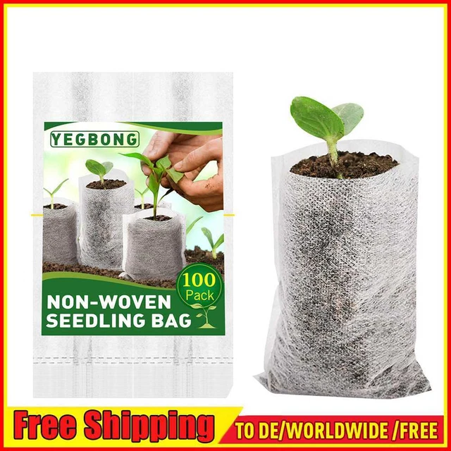 10pcs Biodegradable Nursery Plant Growing Bags Nonwoven Seedling Planter Pouch