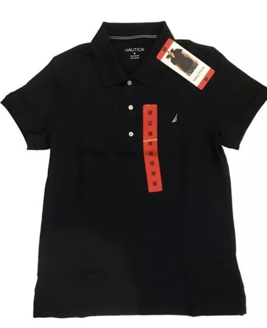 Women's Extra Large Nautica Polo Shirt Navy Blue Short Sleeve NEW