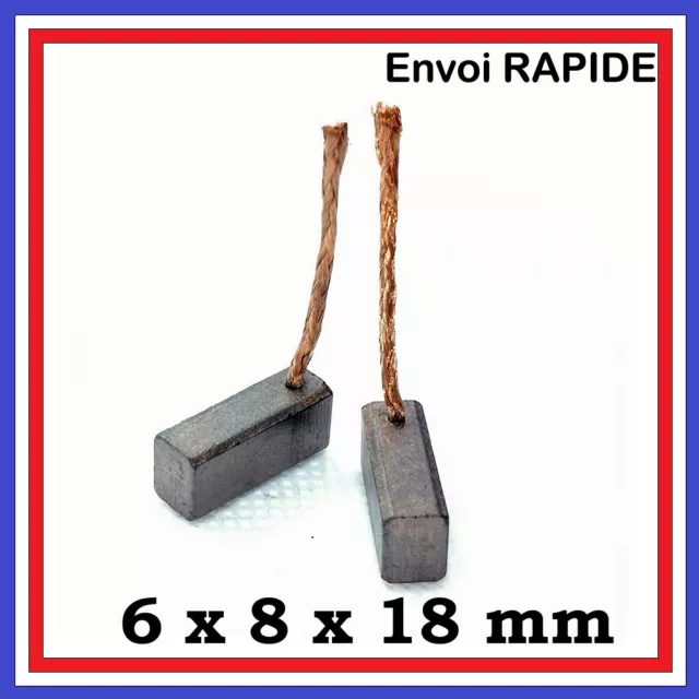 Lot De 2 Balais De Charbon 6x10x14mm Pour Moteur PBH 1500 A1 - Brosses De Rechange Haute Qualité