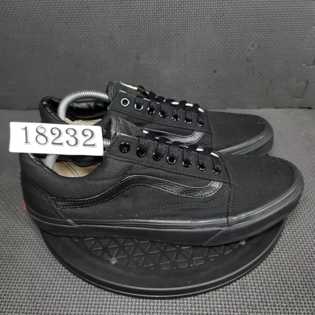 Vans Old Skool Shoes Mens Sz 10.5 Black White Canvas Skate Sneakers