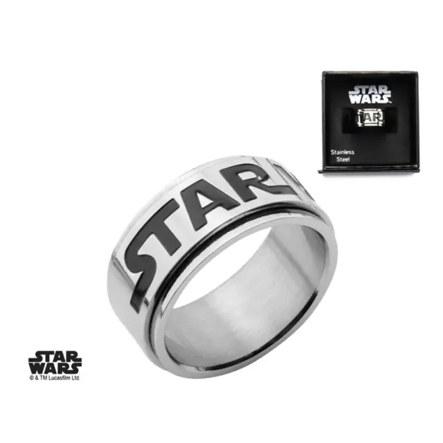 Sales Uno star Wars Logo Girevole Anello Sz 11 Inossidabile steel Nuovo