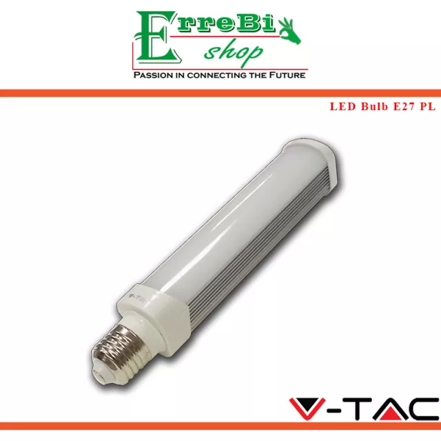 Lampadina A Led E27 Pl 6W 4500K° Luce 485 Lm Lampada V-Tac 4115 Alta Luminositá