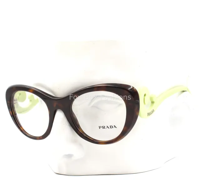 Prada VPR 06Q 2AU1O1 Baroque Swirl Eyeglasses Glasses Brown Tortoise 49mm w/case