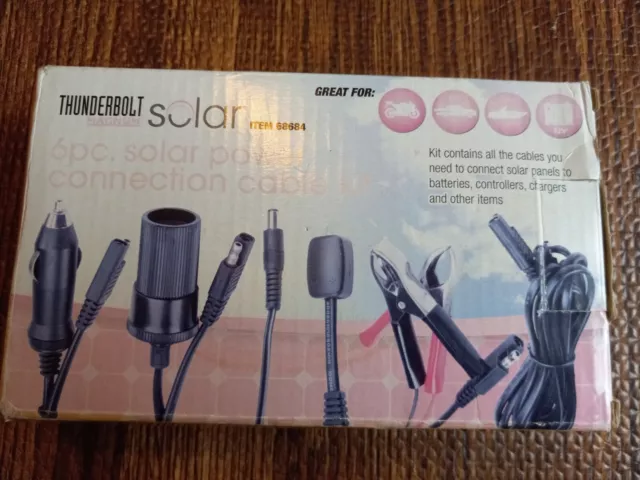 Thunderbolt Magnum 6Pc Solar Panel Power Connection Cable Kit 12 Volt 63981 Port