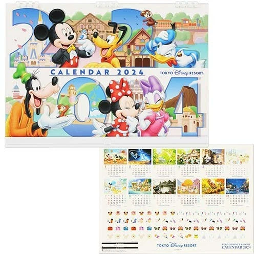 TOKYO DISNEY RESORT Wall Calendar 2024 Mickey Minnie Donald Japan Park