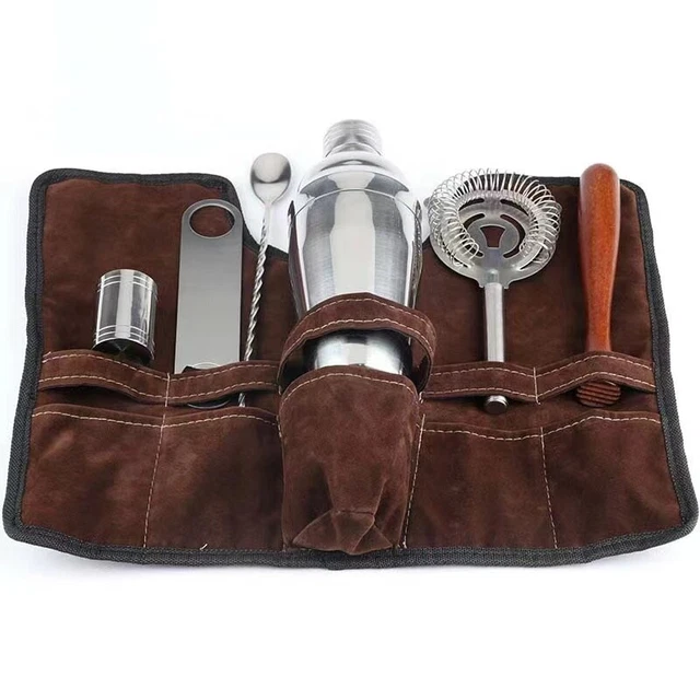 7 PC Stainless Steel Cocktail Shaker Bar Tools Set Bartender