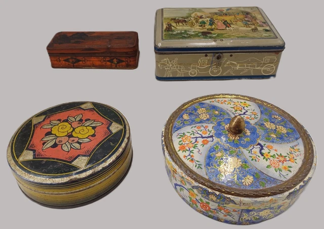 LOT DE 10 Anciennes Boites En Tole Publicitaire Kub Pastille Martel Etc