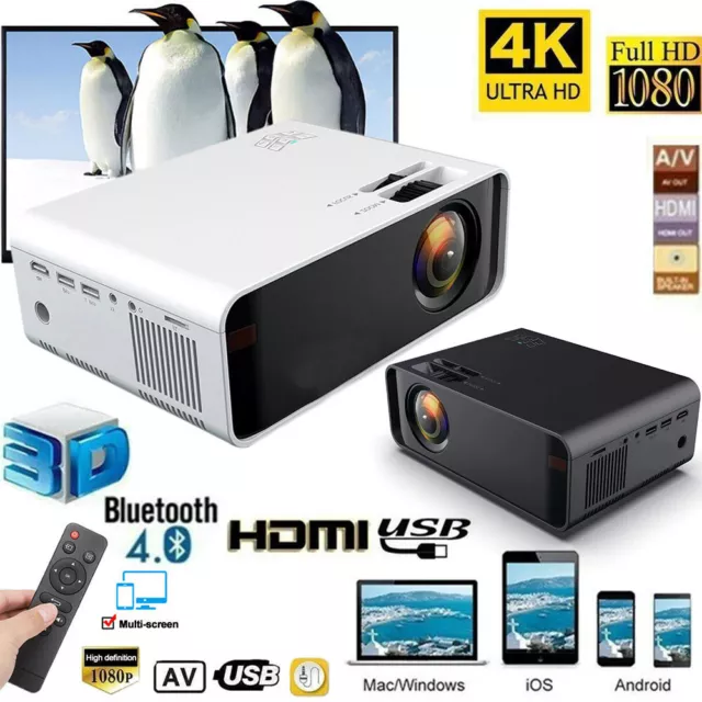 21000Lms HD 1080P 4K Projektor LED HDMI Heimkino Beamer wifi Multimediaplayer DE