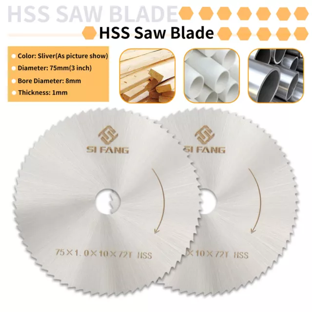 75mm HSS Circular Saw Blade Cutting Disc Wood Metal Cutting Tool For Rotary Tool