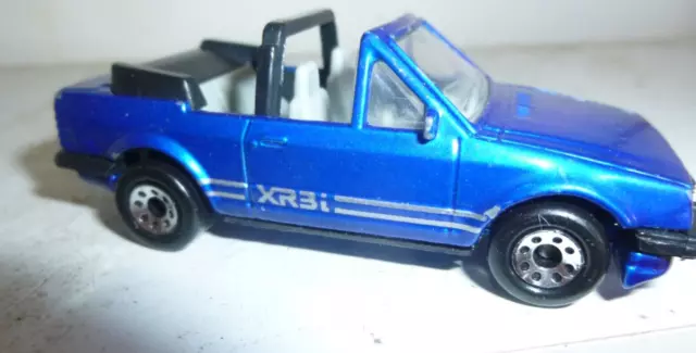 1985 Matchbox Blue Ford Escort Cabriolet XR3i Diecast Model Car Convertible