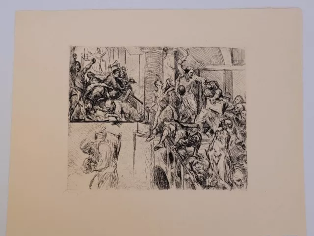 Max SLEVOGT (1868-1932), Radierung, Christus und die Händler, 1923, signiert