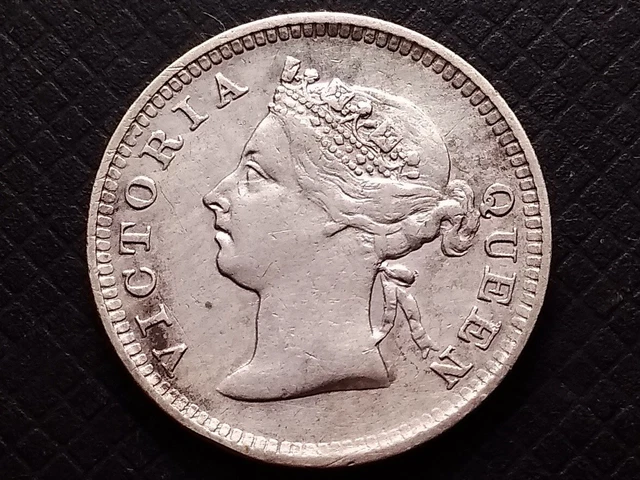 Hong kong 5 Cent 1899 Silver Coin. KM#5
