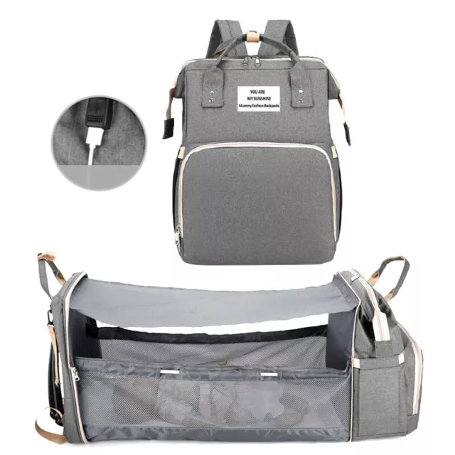 Waterproof 3 in 1 Baby Diaper Bag Backpack with Bassinet Changing Station Travel