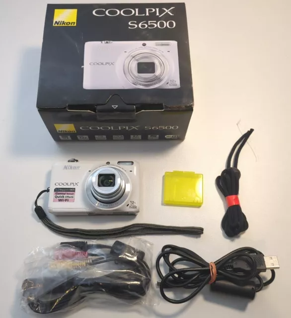 Nikon Coolpix S6500 Blanc Appareil Photo Numérique 16Mp, Zoom X12, Full HD