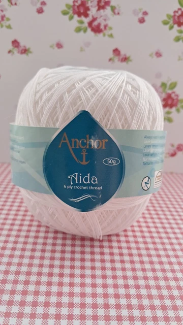 ANCHOR AIDA CROCHET Thread 20 - WHITE 00001- 50g - Craft Room Clearout ...