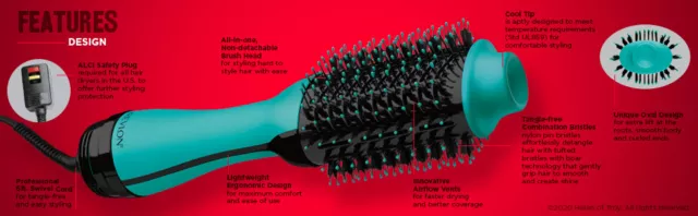 Revlon Pro Collection Salon One-Step Hair Dryer and Volumizer, Teal