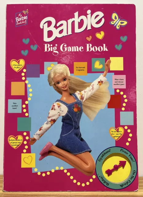 Rare Vintage Barbie Big Game Book 1997 4 Games In 1 With Spinner Good Condition