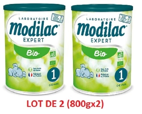 LOT  de 2 Modilac Bio 1er Age 0-6 mois 800G x 2