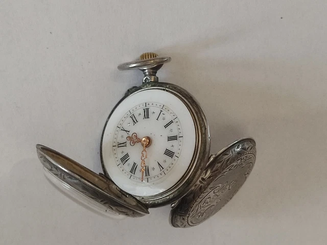 ANCIENNE MONTRE À Gousset Argent Massif Monogramme ED - 21,1 g