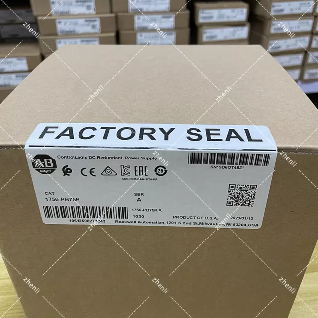 New Factory Sealed AB 1756-PB75R SER A ControlLogix Redundant DC Power Supply