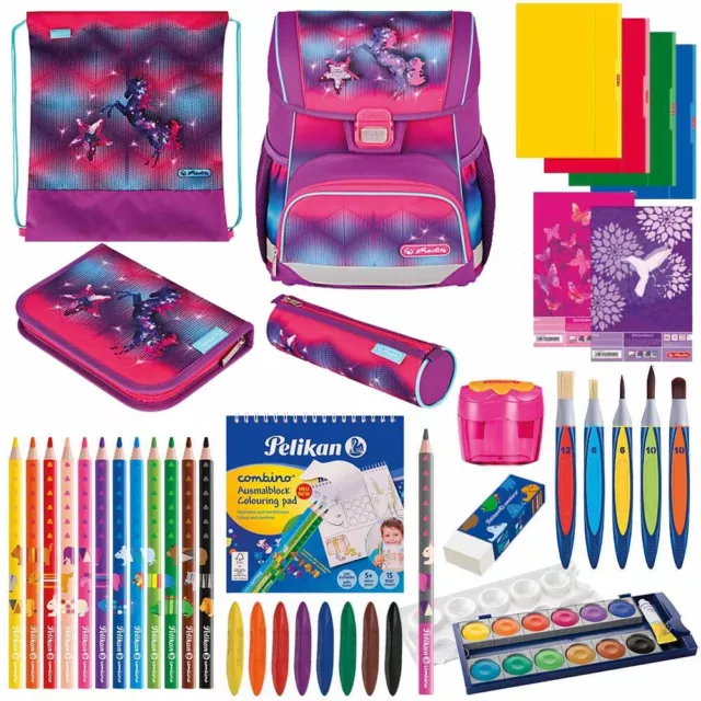 Herlitz Schulranzen Set Loop Plus Funky Horse 14-teilig Mädchen Edition 2023