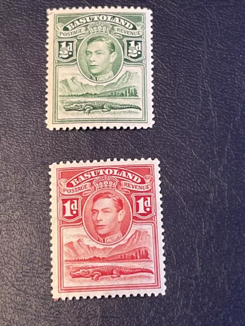1938 BASUTOLAND 1/2d,1d - 2 Pcs Mint Very Lightly Hinged  Stamps