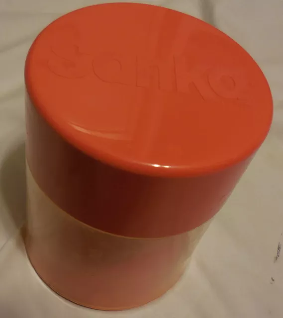 1 Sanka Orange clear Coffee Canister,container, Storage Plastic Vintage ad