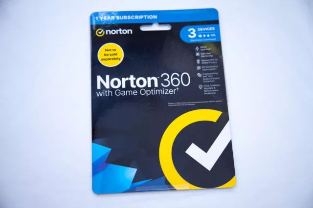 Norton 360 2024 Antivirus - 3 dispositivi con ottimizzatore di gioco - 1 anno di abbonamento